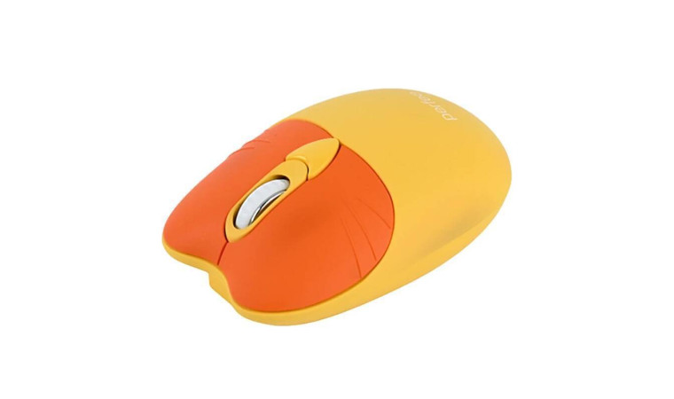 Мышь беспроводная Perfeo "KITTY", 6 кн, «Silent Click» DPI 800-1600, USB, жёлт