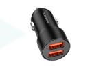 Автомобильное зарядное устройство АЗУ 2USB BOROFONE BZ19B 36W  QC3.0 Wisdom 2400 mAh (черный)