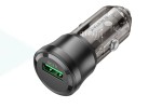 Автомобильное зарядное устройство АЗУ USB BOROFONE BZ23 Noble single port QC3.0 (черный прозрачный)