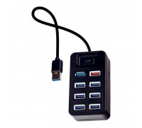 Разветвитель USB-HUB Perfeo PF-H0501 Port 3.0+7 Port 2.0, чёрный