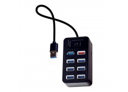 Разветвитель USB-HUB Perfeo PF-H0501 Port 3.0+7 Port 2.0, чёрный