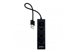 Разветвитель USB-HUB Perfeo PF-H045 4 Port, чёрный
