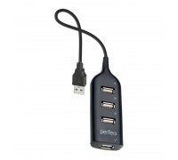 Разветвитель USB-HUB Perfeo PF-H049 Black 4 Port, чёрный
