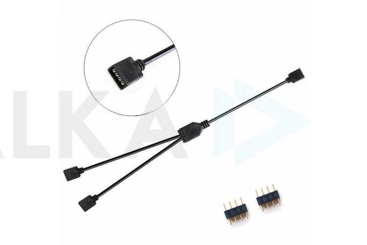 Разветвитель для подсветки ARGB 12V на 2 устройства (4 pin 30 см)