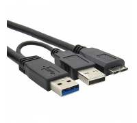 Кабель USB3.0 Type-A (папа) - Type-B Micro (папа) + доп. питание 0,5 м