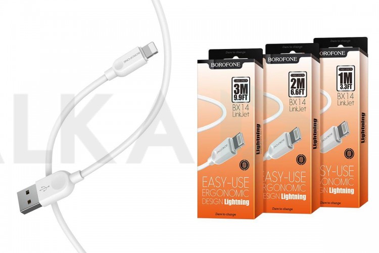 Кабель USB - Lightning BOROFONE BX14, 2,4A (белый) 1м