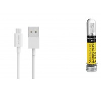 Кабель USB - MicroUSB BOROFONE BX3 2,4A (белый) 1м (в колбе)
