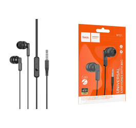 Наушники вакуумные проводные HOCO M121 Bright universal with microphone (черный)
