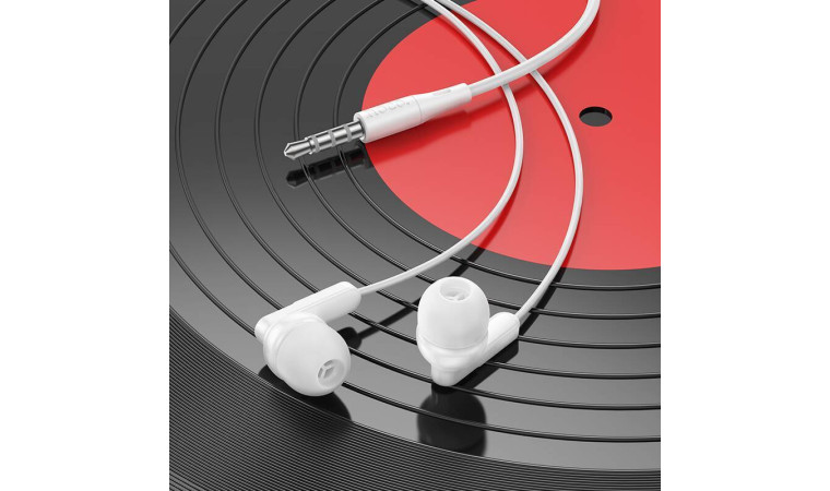 Наушники вакуумные проводные HOCO M121 Bright universal with microphone (черный)