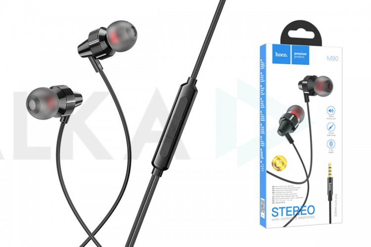 Наушники вакуумные проводные HOCO M90 Delight 3.5 mm sound earphones (черный)