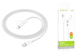 Кабель USB Type-C - USB Type-C BOROFONE BX104, PD60W (белый) 1м ( с переходником на разъем lightning)