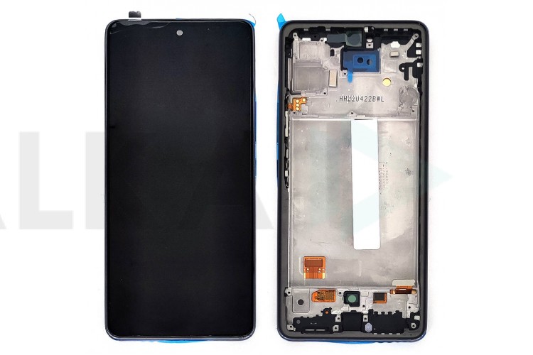 Дисплей для Samsung A536B Galaxy A53 5G в сборе с тачскрином + рамка (черный) OLED (Big glass)