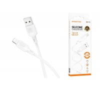 Кабель USB - Lightning BOROFONE BX113 2,4A (белый) 1м силиконовый