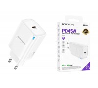 Сетевое зарядное устройство USB-C BOROFONE BA86A PD45W QC3.0 (белый)