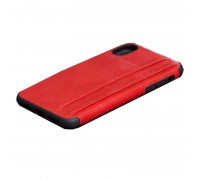 Чехол для Iphone X кожаный с визитницей (красный)
