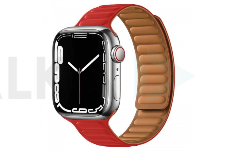 Пластиковый прорезиненный ремешок с магнитной застежкой Kingxbar для Apple Watch 42/44 mm красный