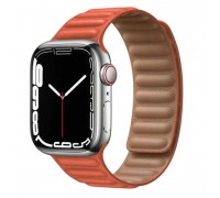 Пластиковый прорезиненный ремешок с магнитной застежкой Kingxbar для Apple Watch 42/44 mm оранжевый