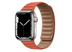 Пластиковый прорезиненный ремешок с магнитной застежкой Kingxbar для Apple Watch 42/44 mm оранжевый