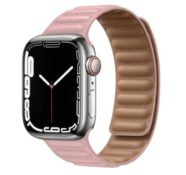 Пластиковый прорезиненный ремешок с магнитной застежкой Kingxbar для Apple Watch 42/44 mm розовый