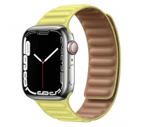 Пластиковый прорезиненный ремешок с магнитной застежкой Kingxbar для Apple Watch 42/44 mm желтый