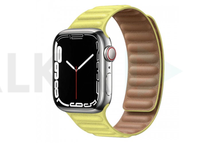 Пластиковый прорезиненный ремешок с магнитной застежкой Kingxbar для Apple Watch 42/44 mm желтый