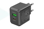 Сетевое зарядное устройство USB + USB-C HOCO CS14A PD20W+ QC3.0 (черный)