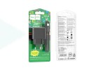 Сетевое зарядное устройство USB+USB-C + кабель Type-C-Type-C HOCO CS14A PD20W + QC3.0 (черный)