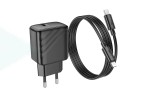 Сетевое зарядное устройство USB-C + кабель Lightning - Type-C HOCO CS22A PD30W (черный)