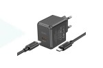 Сетевое зарядное устройство USB-C + кабель Type-C HOCO CS15A PD30W (черный)