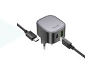 Сетевое зарядное устройство USB+USB-C + кабель Type-C-Type-C HOCO CS32A PD20W + QC3.0 (черный)
