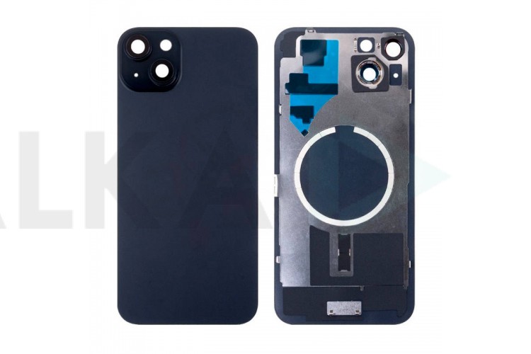 Задняя крышка (стекло) в сборе с рамкой для iPhone 15 Оригинал (Black)