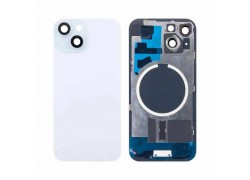 Задняя крышка (стекло) в сборе с рамкой для iPhone 15 Оригинал (Blue)