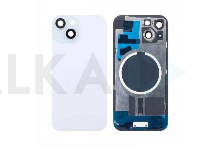 Задняя крышка (стекло) в сборе с рамкой для iPhone 15 Оригинал (Blue)