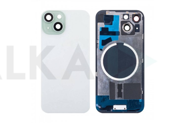Задняя крышка (стекло) в сборе с рамкой для iPhone 15 Оригинал (Green)