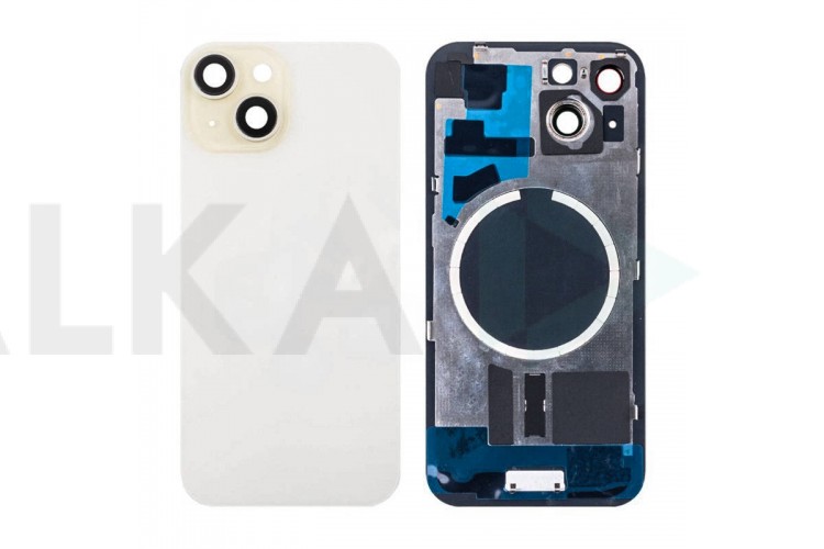 Задняя крышка (стекло) в сборе с рамкой для iPhone 15 Оригинал (Yellow)