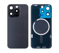 Задняя крышка (стекло) в сборе с рамкой для iPhone 15 Pro (Black Titanium)