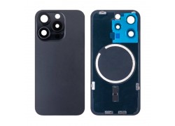 Задняя крышка (стекло) в сборе с рамкой для iPhone 15 Pro (Black Titanium)