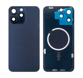 Задняя крышка (стекло) в сборе с рамкой для iPhone 15 Pro Max (Blue Titanium)