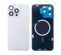 Задняя крышка (стекло) в сборе с рамкой для iPhone 15 Pro Max (White Titanium)