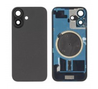 Задняя крышка (стекло) в сборе с рамкой для iPhone 16 Оригинал (Black)