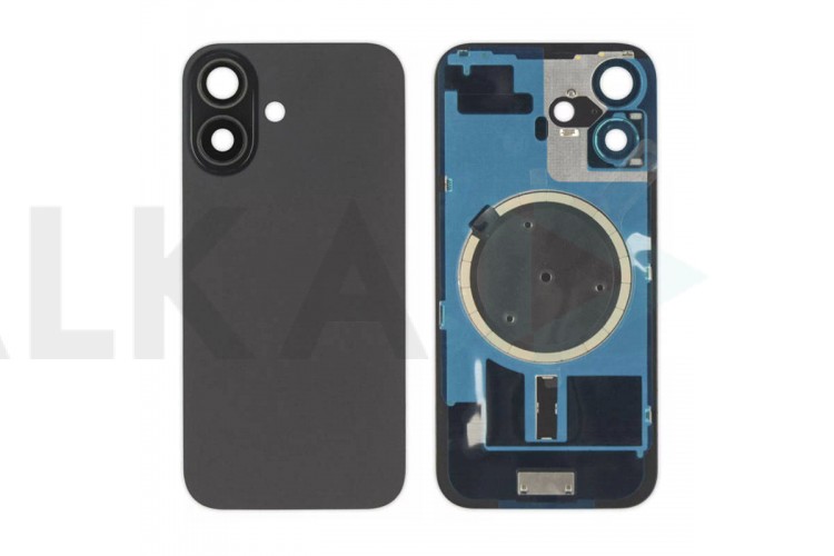 Задняя крышка (стекло) в сборе с рамкой для iPhone 16 Оригинал (Black)