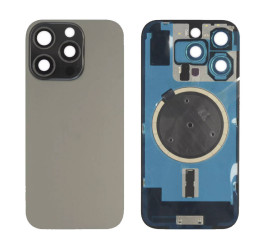 Задняя крышка (стекло) в сборе с рамкой для iPhone 16 Pro Оригинал (Black Titanium)