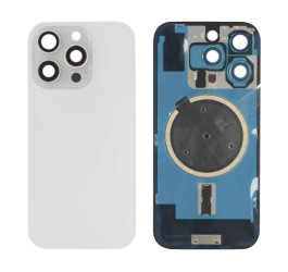 Задняя крышка (стекло) в сборе с рамкой для iPhone 16 Pro Оригинал (White Titanium)