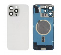 Задняя крышка (стекло) в сборе с рамкой для iPhone 16 Pro Max Оригинал (White Titanium)
