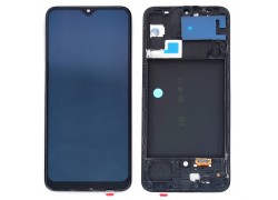 Дисплей для Samsung A307F Galaxy A30s в сборе с тачскрином + рамка (черный), Incell