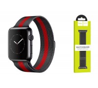 Ремешок для Apple Watch HOCO WA03 Ремешок из миланской стали серии Simple beauty (38-41 мм, черно-красный)