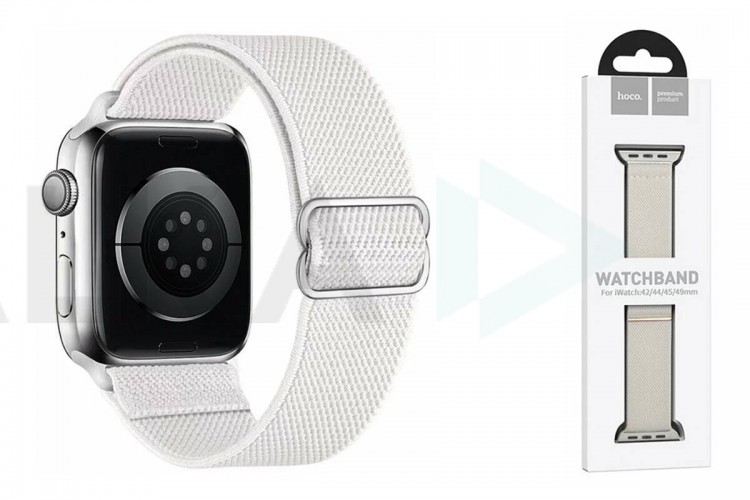 Ремешок для Apple Watch HOCO WA04 Эластичный нейлоновый ремешок серии Fashion (42-49 мм) белый