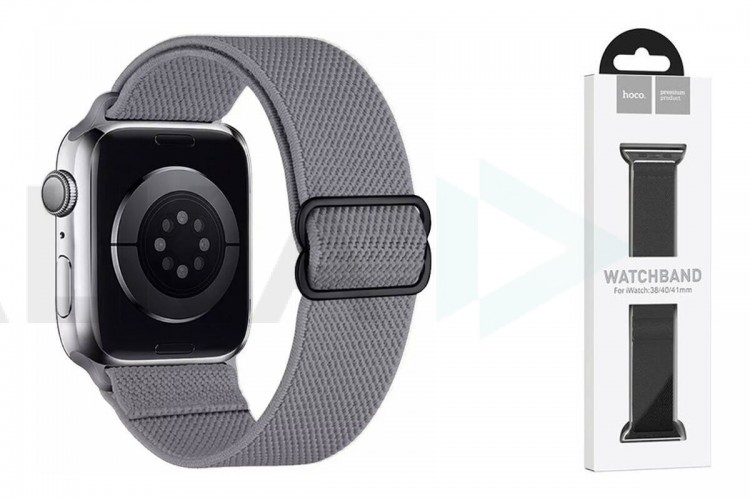 Ремешок для Apple Watch HOCO WA04 Эластичный нейлоновый ремешок серии Fashion (38-41 мм) светло-серый