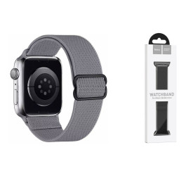 Ремешок для Apple Watch HOCO WA04 Эластичный нейлоновый ремешок серии Fashion (42-49 мм) светло-серый