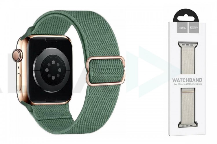Ремешок для Apple Watch HOCO WA04 Эластичный нейлоновый ремешок серии Fashion (42-49 мм) сосново-зеленый